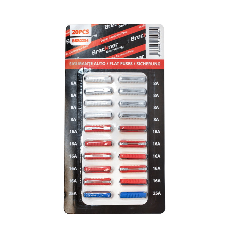 Bakelite cylindrical fuses set 20 pcs 8x8A, 10x16A, 2x25A Breckner Germany